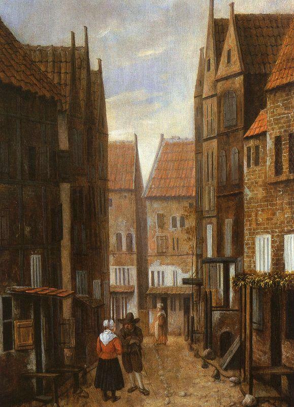 Jacobus Vrel Street Scene with Couple in Conversation china oil painting image